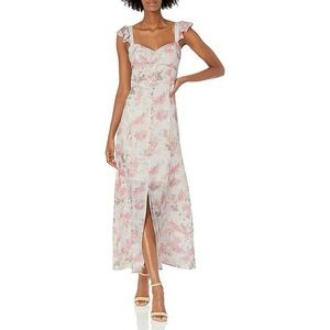 GUESS Women's Rose-Print A-Line Maxi Dress Size 6